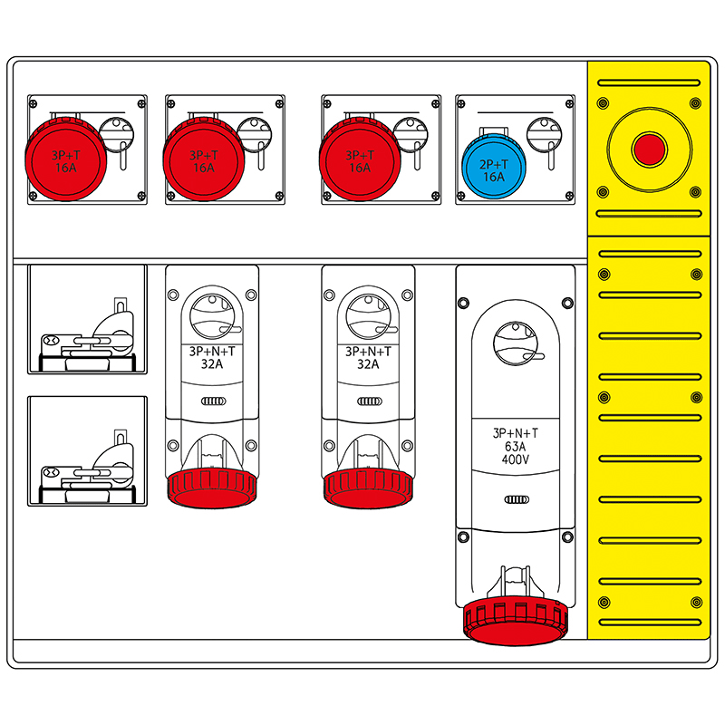SCAME PARRE - MBOX5 MORSETTIERA+EMERGENZA PRESE S/FUS.