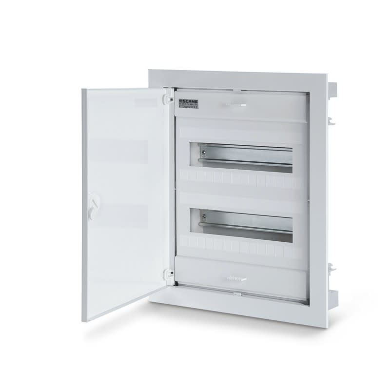 SCAME PARRE - CENTRALINO FILO MURO 2FILE 24DIN 1MORS. 677.2024.1-HW