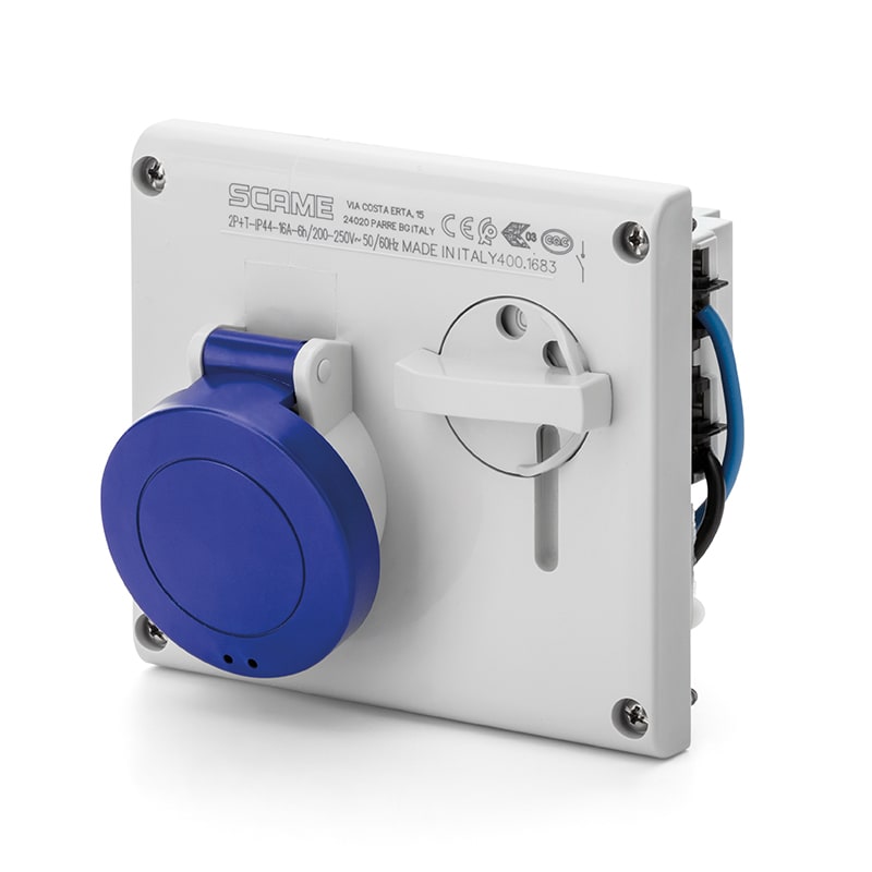 SCAME PARRE - PRESA INCASSO OMNIA 2P+T 16A  6H IP44