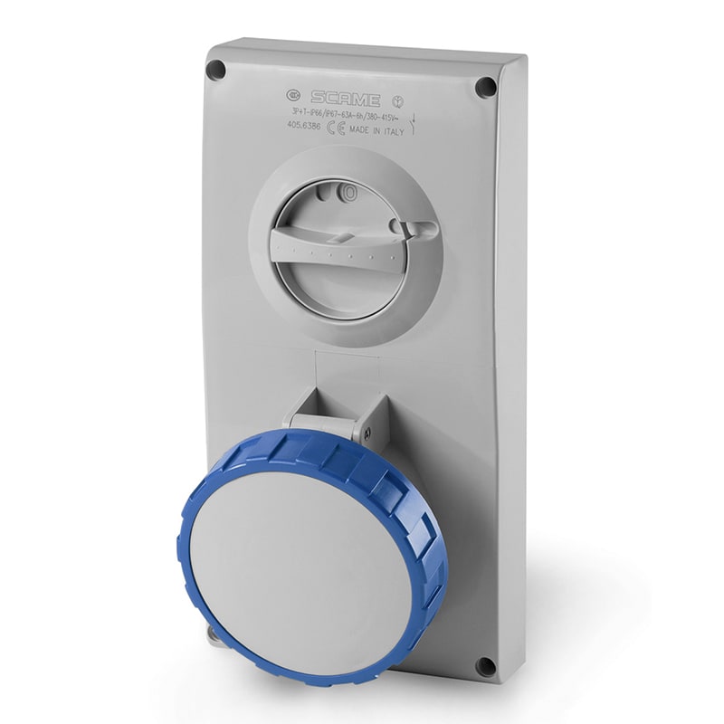 SCAME PARRE - PRESA INCASSO OMNIA 63A 2P+T  6H  IP67