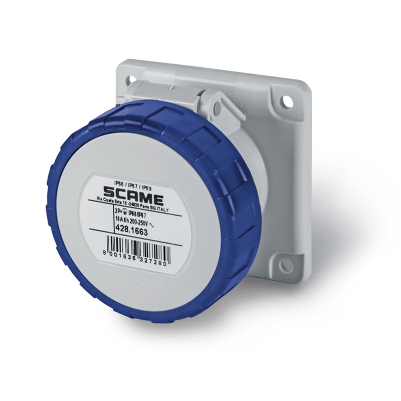 SCAME PARRE - PRESA DA INCASSO IP66/IP67 2P+T 16A 6H