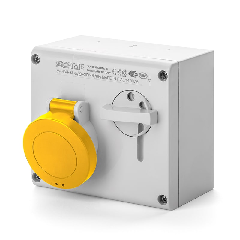 SCAME PARRE - PRESA INTERBL. 16A 3P+T 4H IP44 100-130V