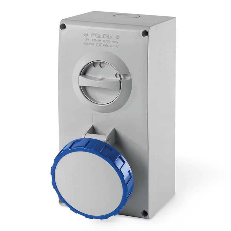 SCAME PARRE - PRESA INTERBL. 63A 2P+T 6H IP66/IP67