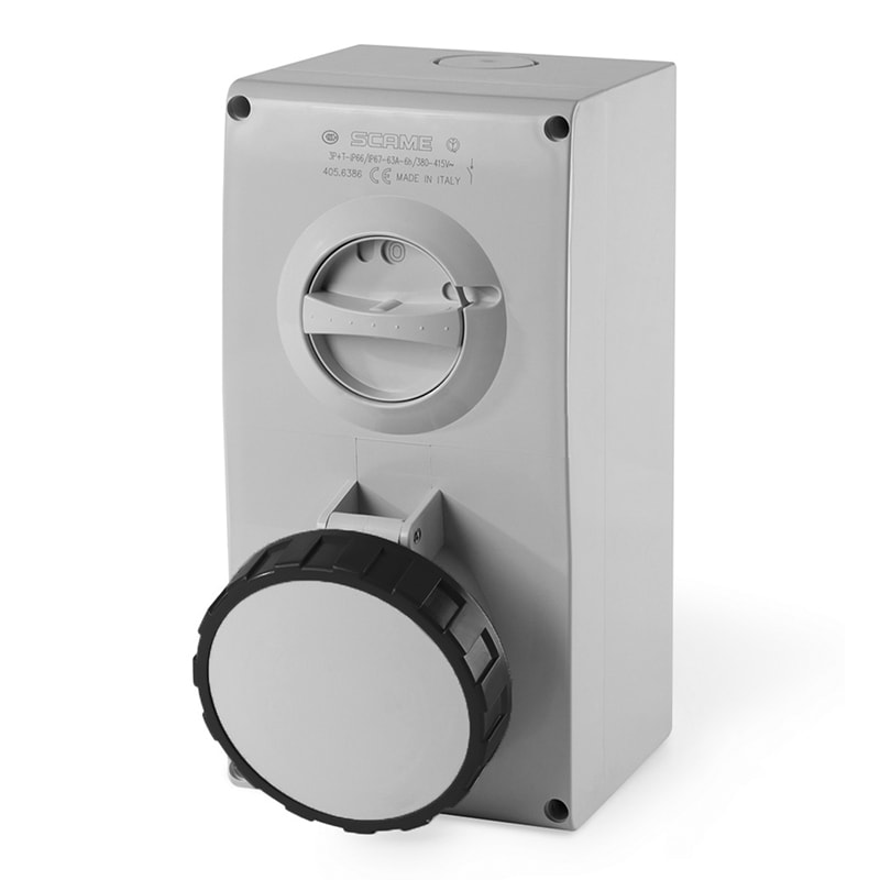 SCAME PARRE - PRESA INTERBL. 63A 2P+T 7H IP66/IP67