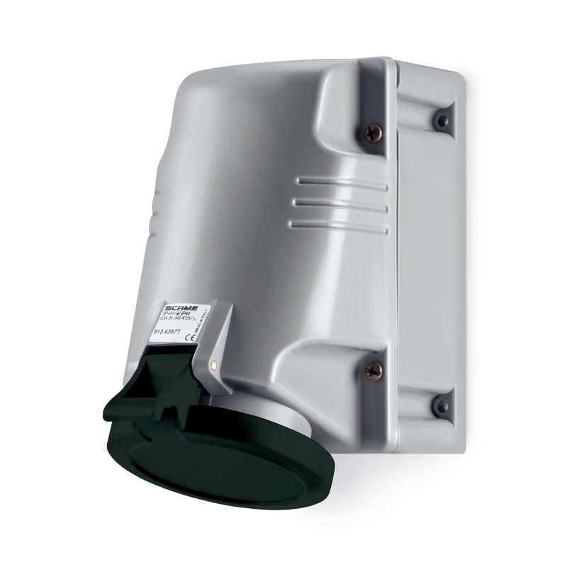 SCAME PARRE - PRESA PARETE 3P+T IP44 63A 7H 480-500V