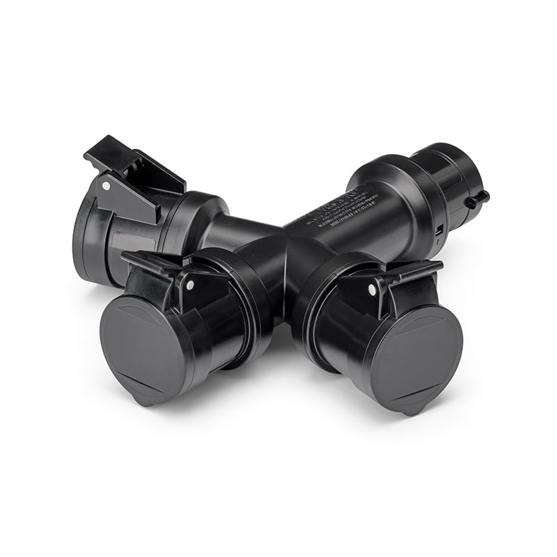 SCAME PARRE - ADATTATORE 3X2P+T 220V 16A IP44 NERO