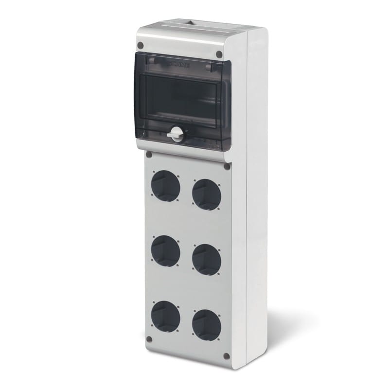 SCAME PARRE - QUADRO BLOCK3 CON 6 PREFORATURE + 6 DIN