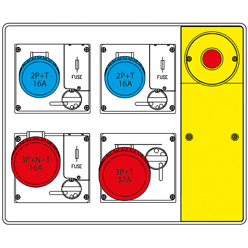 SCAME PARRE - MBOX2 CON SPINA+EMERGENZA  PR.C/FUSIBILI