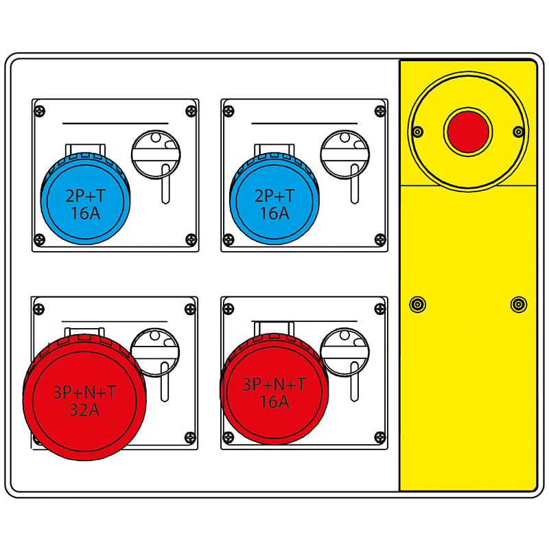 SCAME PARRE - MBOX2 MORSETT.+EMERGENZA  PR. S/FUSIBILI