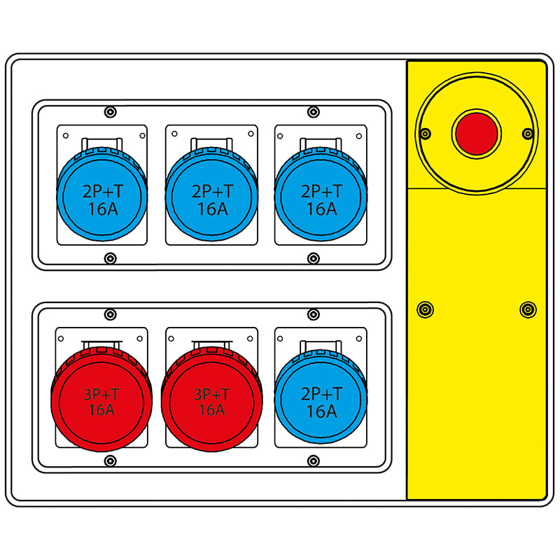 SCAME PARRE - MBOX2 MORSETT.+EMERGENZA  PR. S/FUSIBILI