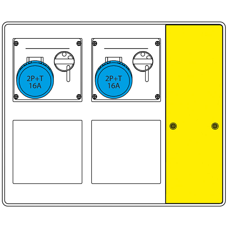 SCAME PARRE - MBOX2 PER CAMPEGGIO   CON 2 PRESE OMNIA