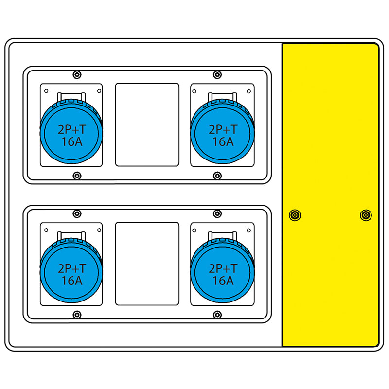 SCAME PARRE - MBOX2 PER CAMPEGGIO   CON 4 PRESE EUREKA