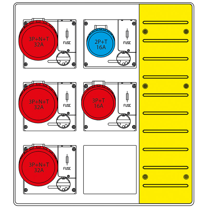 SCAME PARRE - MBOX3 CON MORSETTIERA   PRESE C/FUSIBILI