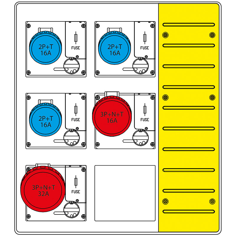 SCAME PARRE - MBOX3 CON SPINA FISSA PRESE C/FUSIBILI