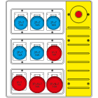 SCAME PARRE - MBOX3 CON SPINA+EMERGENZA PR.IEC309