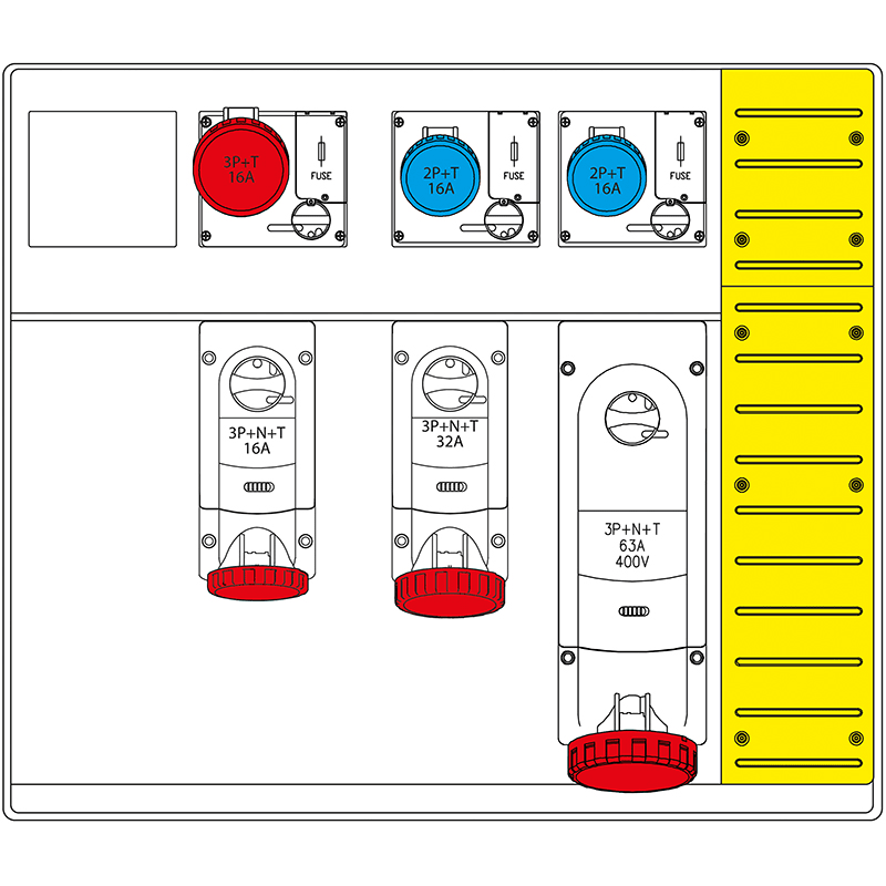 SCAME PARRE - MBOX5 CON MORSETTIERA   PRESE C/FUSIBILI