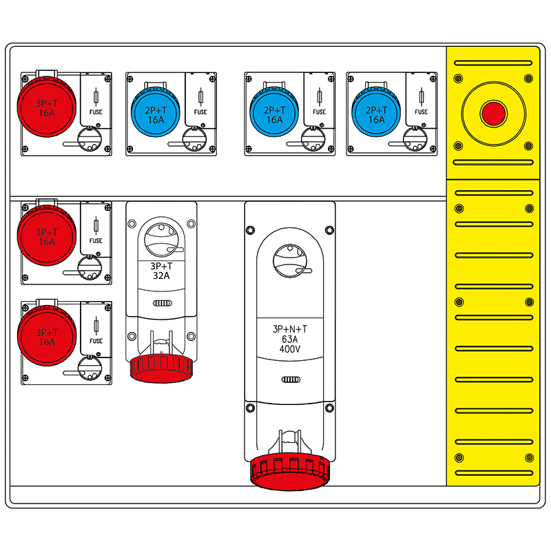 SCAME PARRE - MBOX5 MORSETTIERA+EMERGENZA PRESE C/FUS.