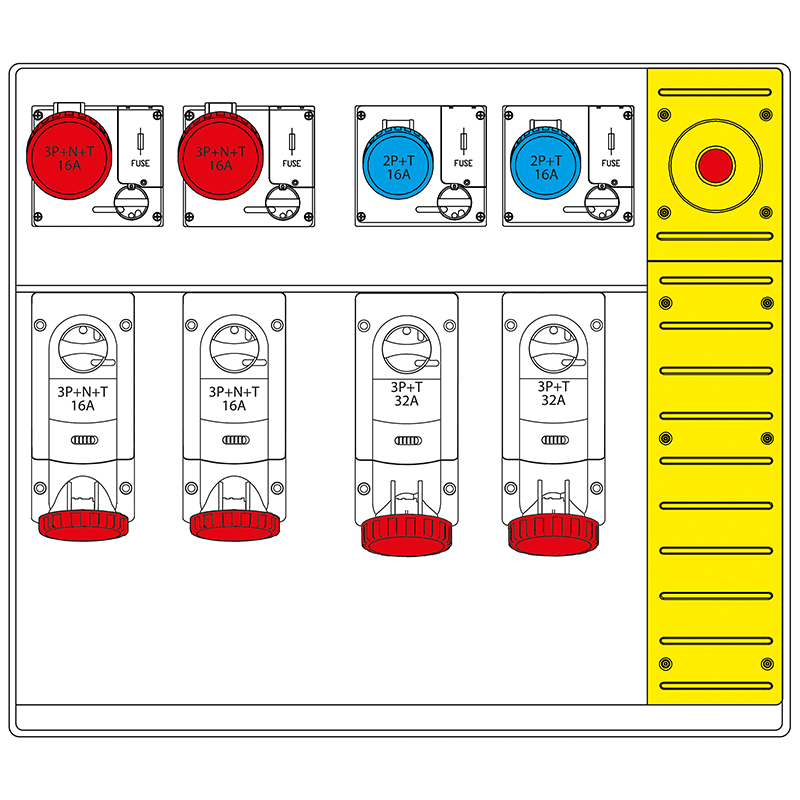 SCAME PARRE - MBOX5 MORSETTIERA+EMERGENZA PRESE C/FUS.
