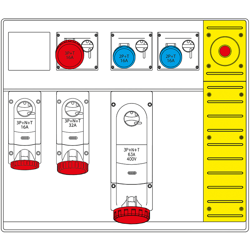 SCAME PARRE - MBOX5 MORSETTIERA+EMERGENZA PRESE S/FUS.