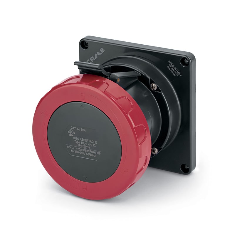 SCAME PARRE - PRESA FISSA 100A 2P 3W 7H IP67 480V