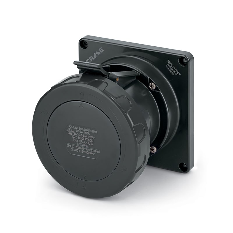 SCAME PARRE - PRESA FISSA 100A 3P 4W 12H IP67 125/250V