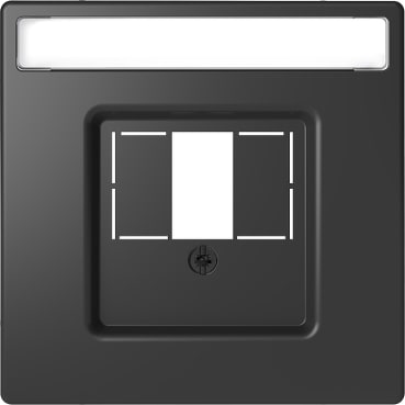 SCHNEIDER ELECTRIC - Placca con apertura quadrata e spazio etichetta, antracite, System Design