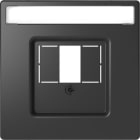 SCHNEIDER ELECTRIC - Placca con apertura quadrata e spazio etichetta, antracite, System Design