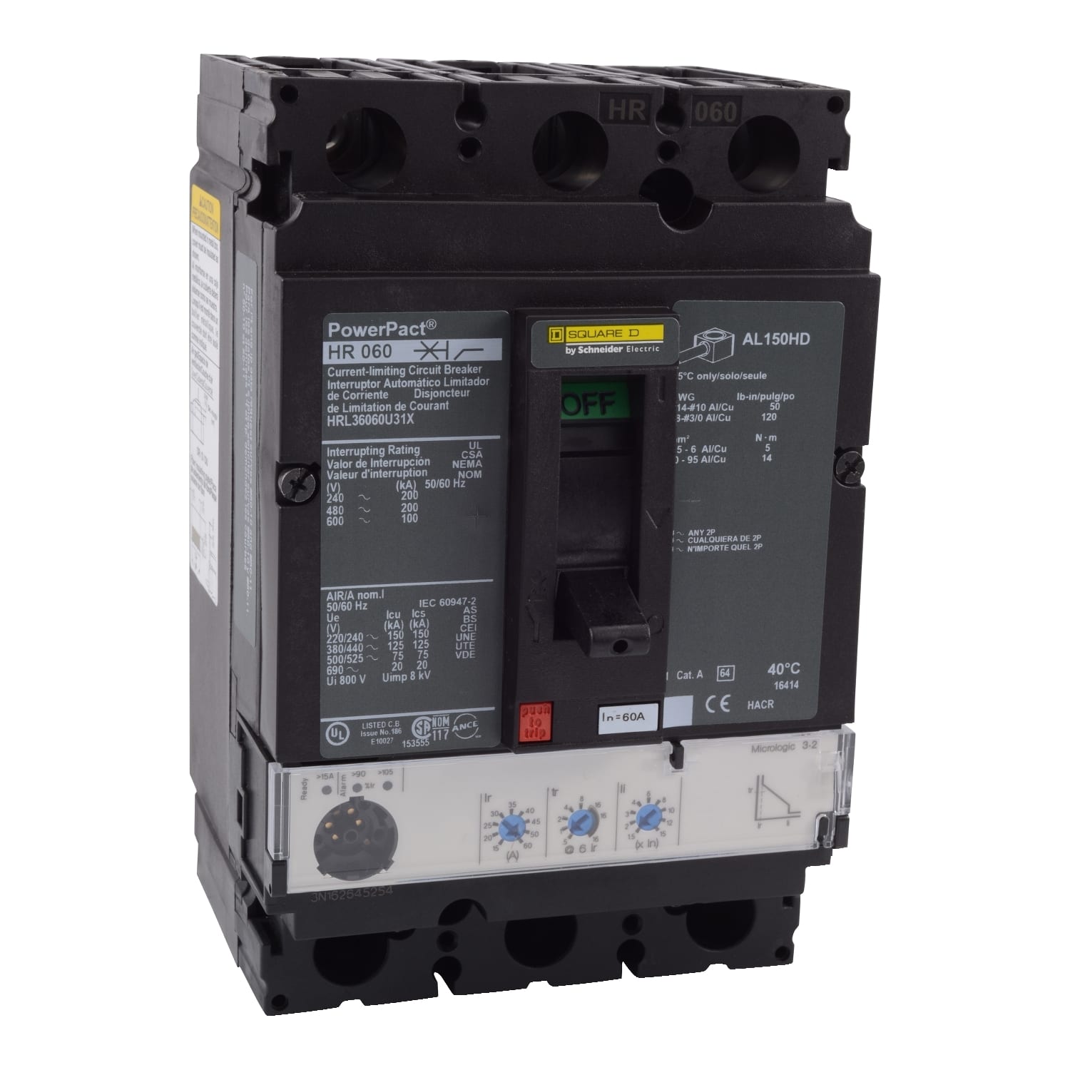 SCHNEIDER ELECTRIC - MOLDED CASE CIRCUIT BREAKER 600V 60A