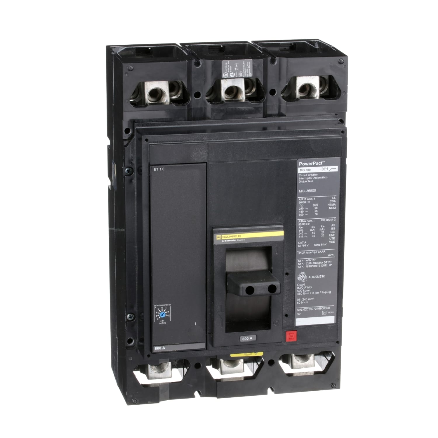 SCHNEIDER ELECTRIC - MOLDED CASE SQD 800 A