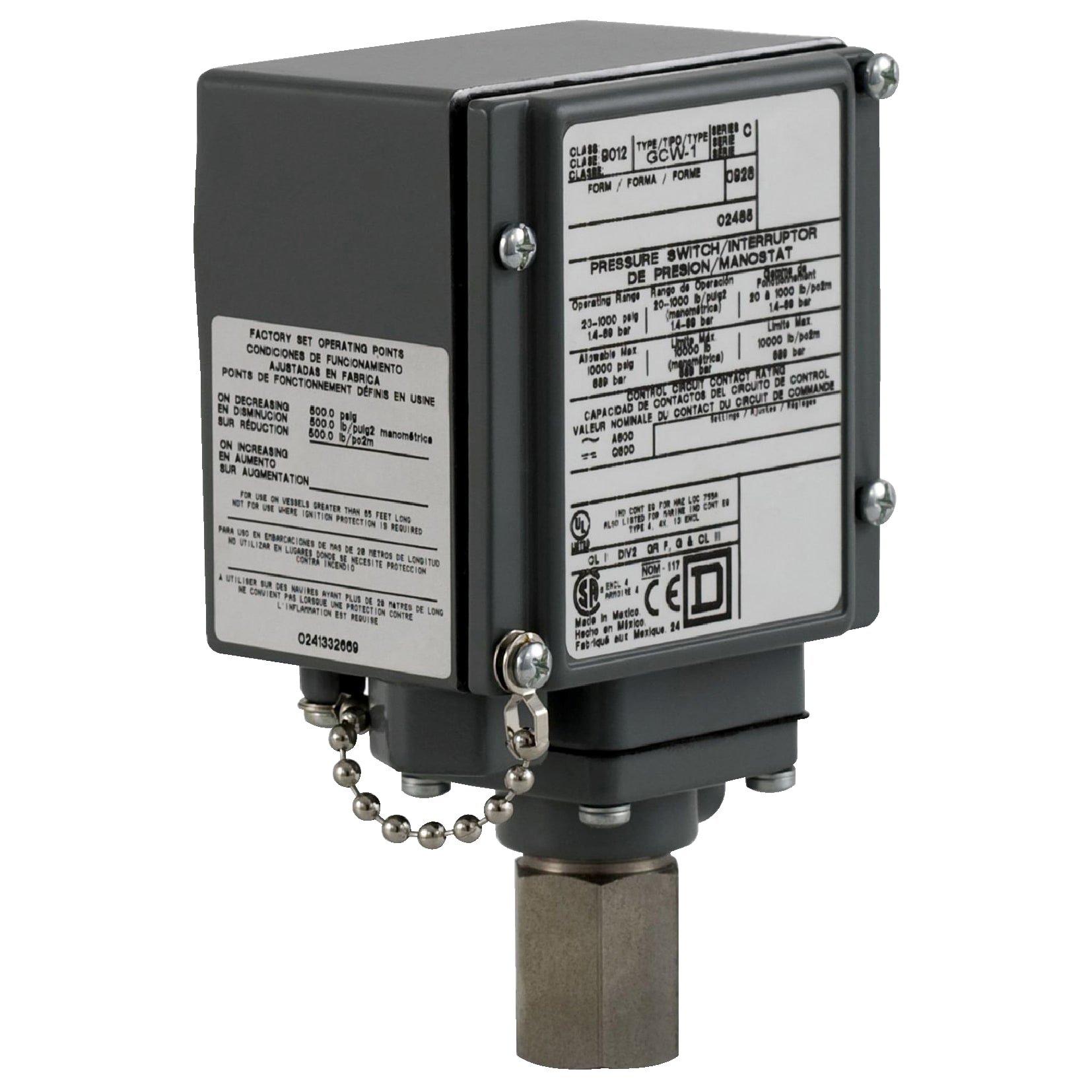 TELEMECANIQUE SENSOR - PRESSOSTATO SQ-D