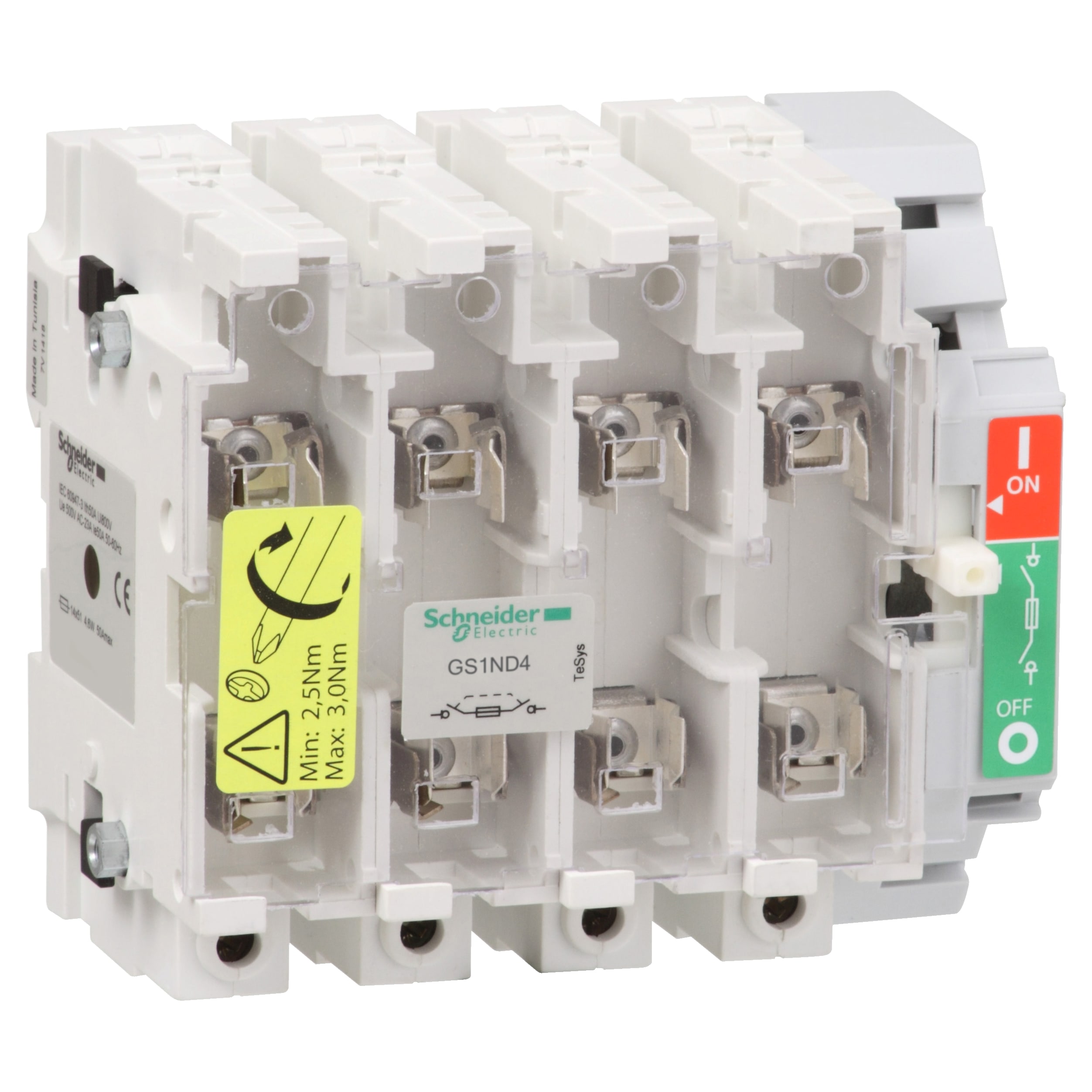 SCHNEIDER ELECTRIC - Corpo int. sez. con fusibile GS1 - TeSys GS - 4 poli - DIN - 250 A