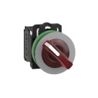 SCHNEIDER ELECTRIC - Selettore luminoso rosso 2 posizioni.- filopannello - 24Vac/dc - ghiera grigia - Ø30 - LED universale - NO+NC