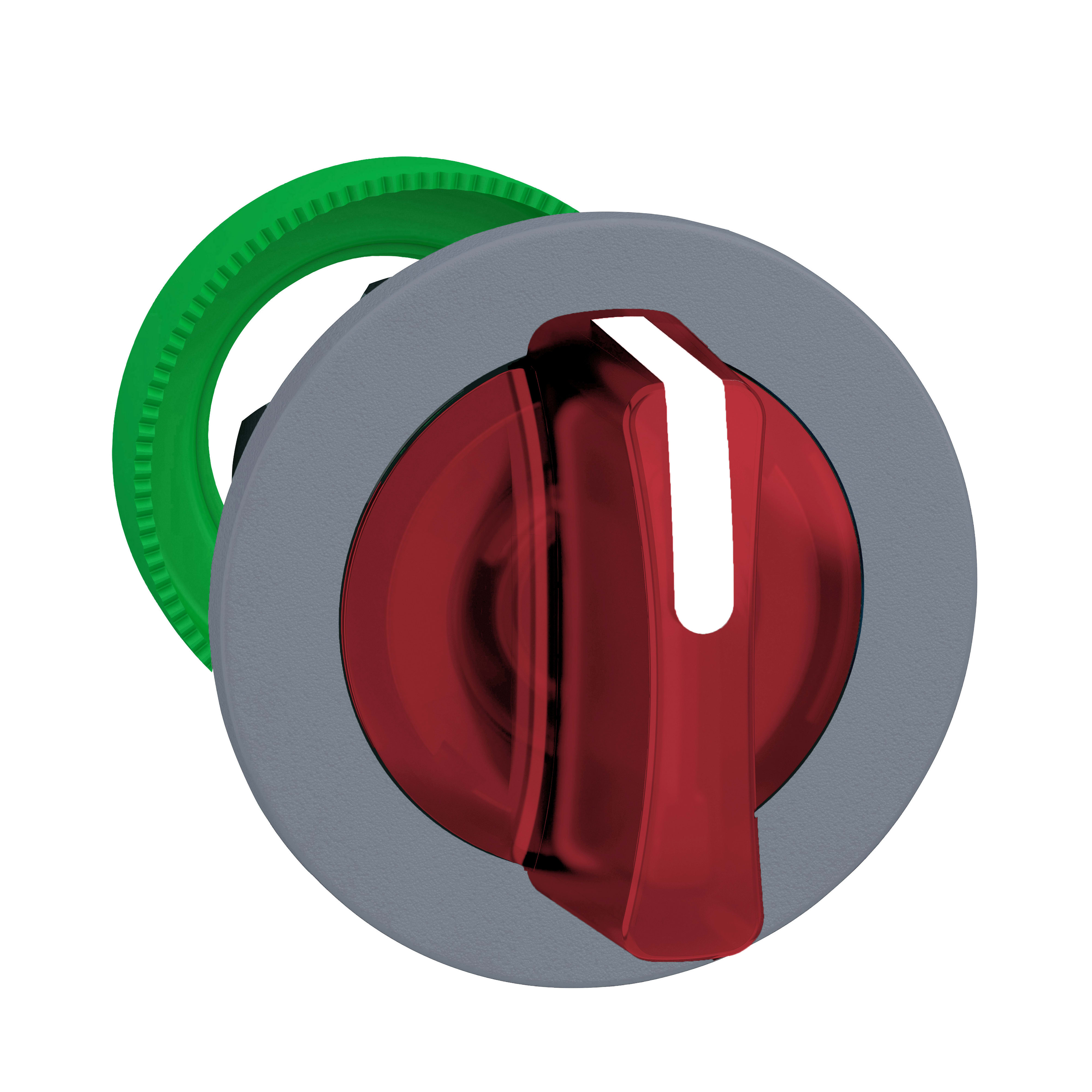 SCHNEIDER ELECTRIC - Selettore luminoso rosso 3 posizioni.- filopannello - 230Vac - ghiera grigia - Ø30 - LED universale - NO+NC