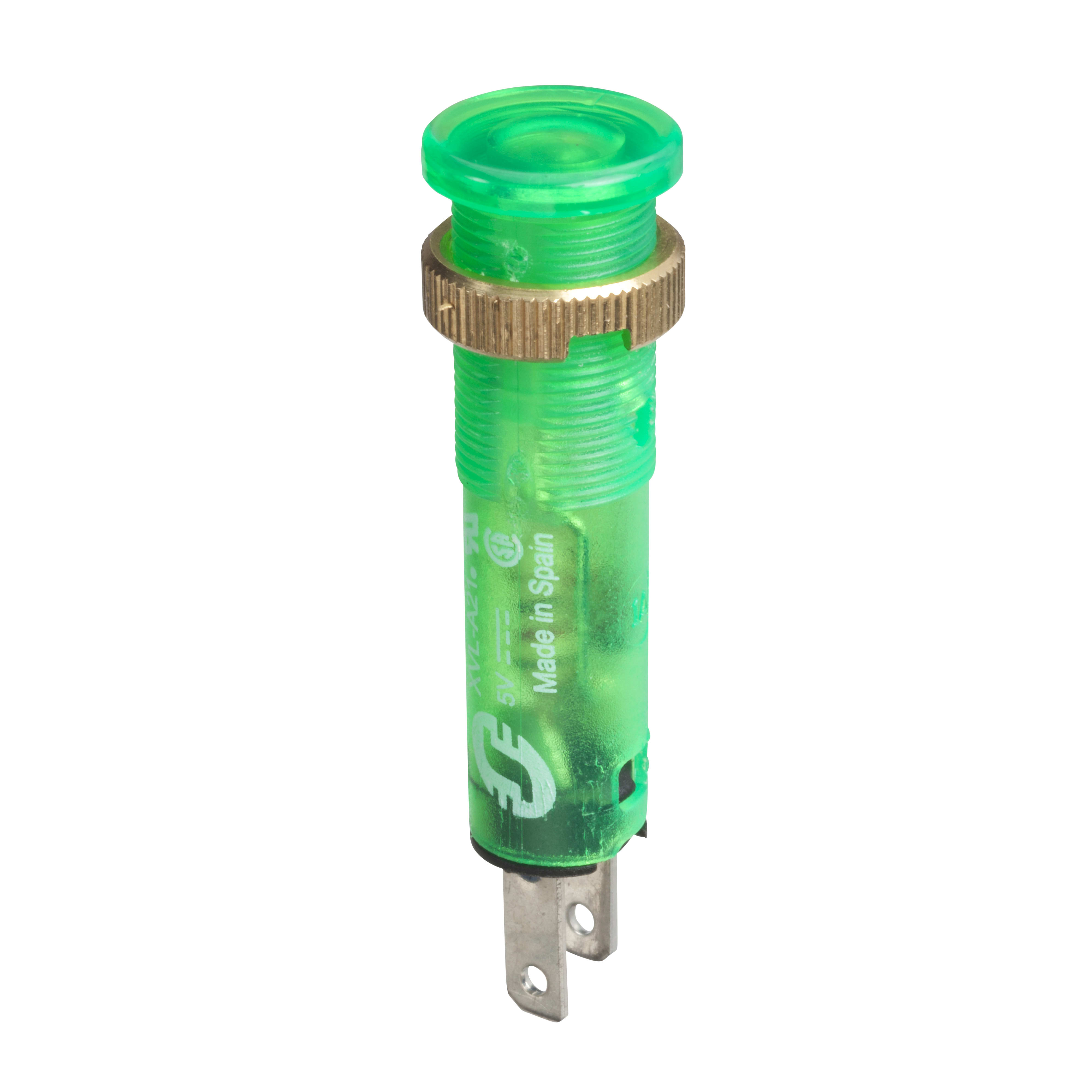 SCHNEIDER ELECTRIC - Lampada spia diametro 8 - IP40 - verde - LED protetto - 48V - faston