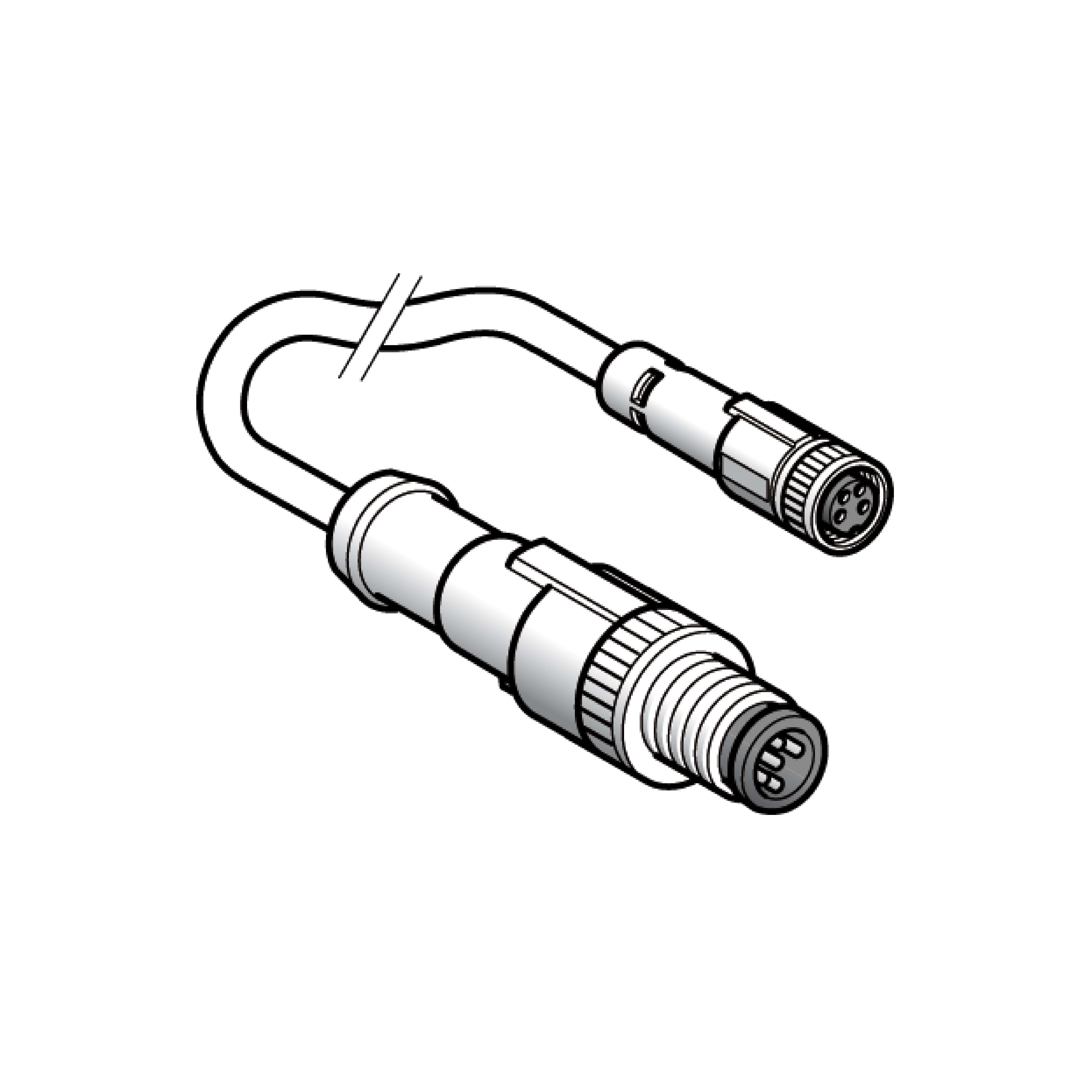 TELEMECANIQUE SENSOR - CAVO PUR M12 M 3 PIN, M8 F 3 PIN 2M