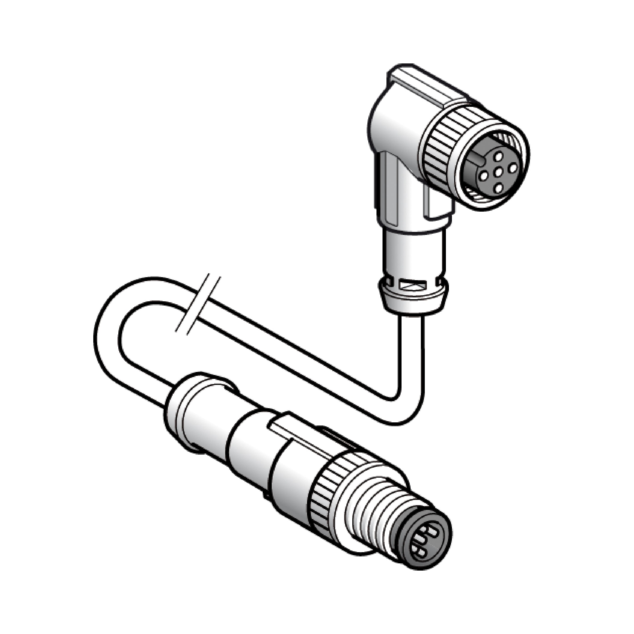TELEMECANIQUE SENSOR - CAVO PUR M12 M 5 PIN, M12 F 90G 5 PIN 2M