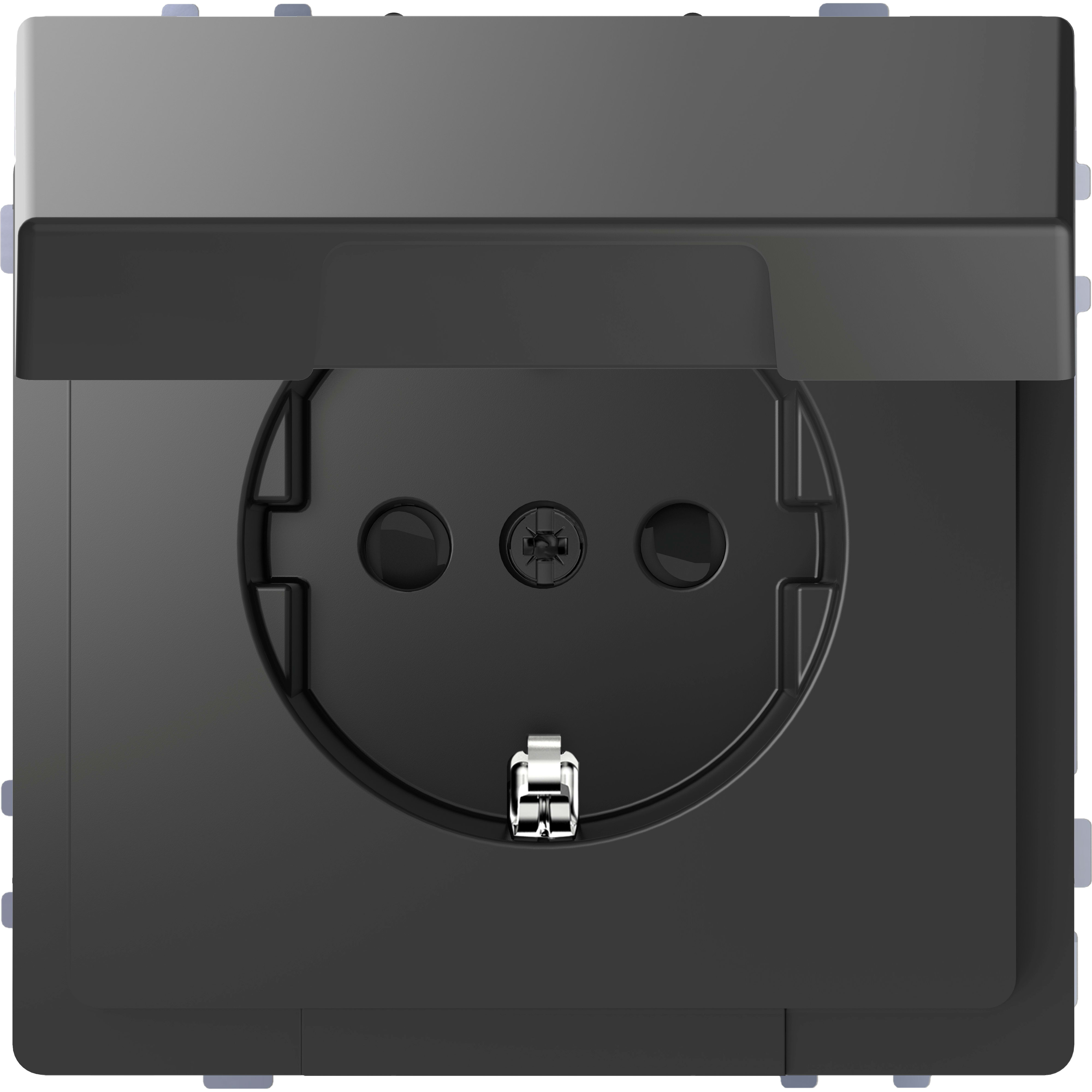 SCHNEIDER ELECTRIC - Presa SCHUKO sportello fless, protez, senza vite, antracite, System Design