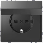 SCHNEIDER ELECTRIC - Presa SCHUKO sportello fless, protez, senza vite, antracite, System Design