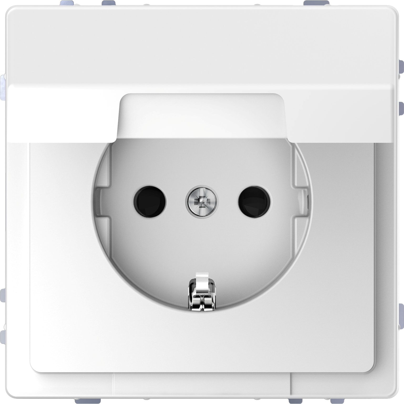 SCHNEIDER ELECTRIC - Presa SCHUKO sportello fless, protez, senza vite, bianco loto, System Design