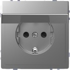 SCHNEIDER ELECTRIC - Presa SCHUKO sportello fless, protez, senza vite, acciaio, System Design