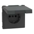 SCHNEIDER ELECTRIC - Presa SCHUKO sportello fless, IP44, protez, senza vite, antracite, System Design