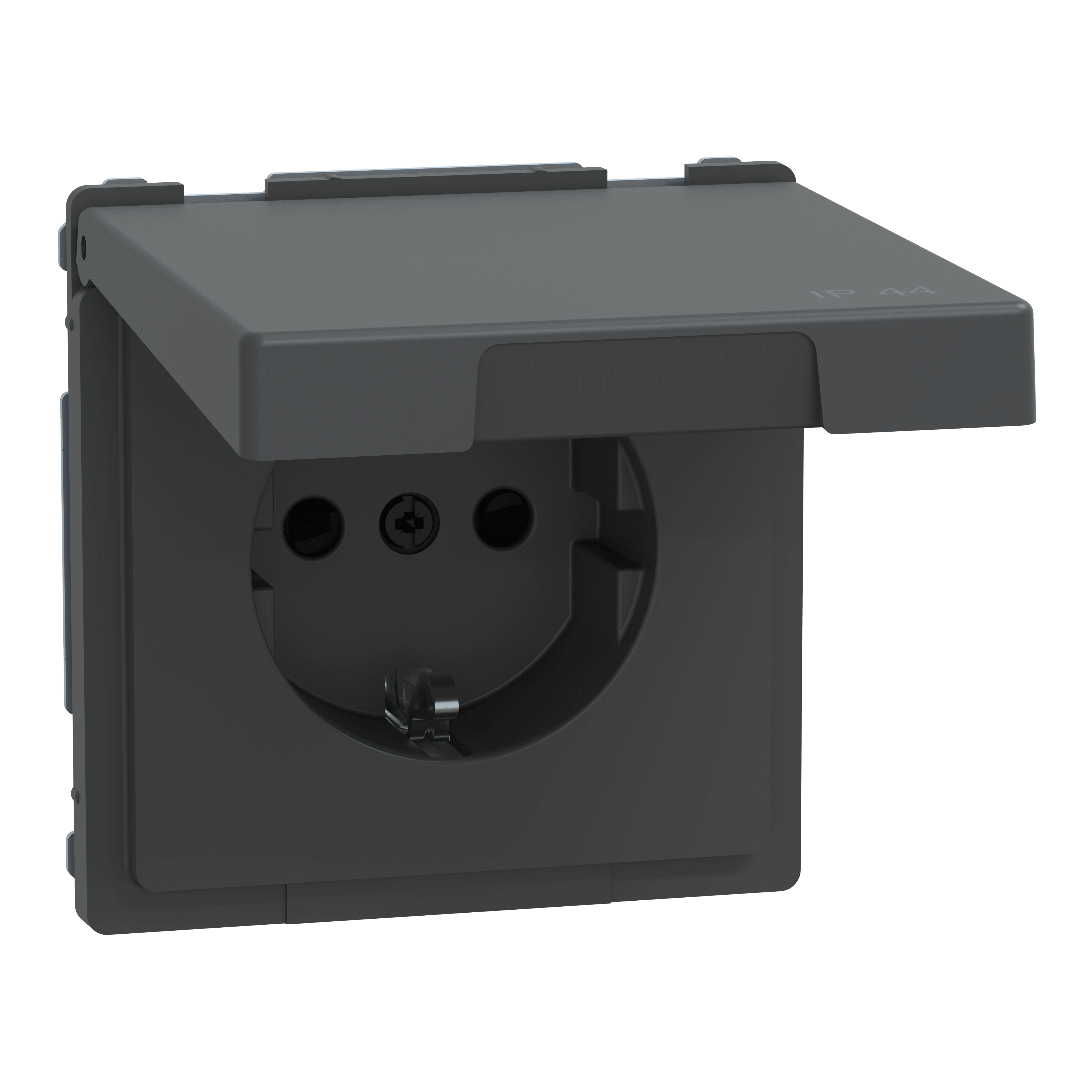 SCHNEIDER ELECTRIC - Presa SCHUKO sportello fless, IP44, protez, senza vite, antracite, System Design