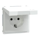 SCHNEIDER ELECTRIC - Presa SCHUKO sportello fless, IP44, protez, senza vite, bianco loto, Syst Design