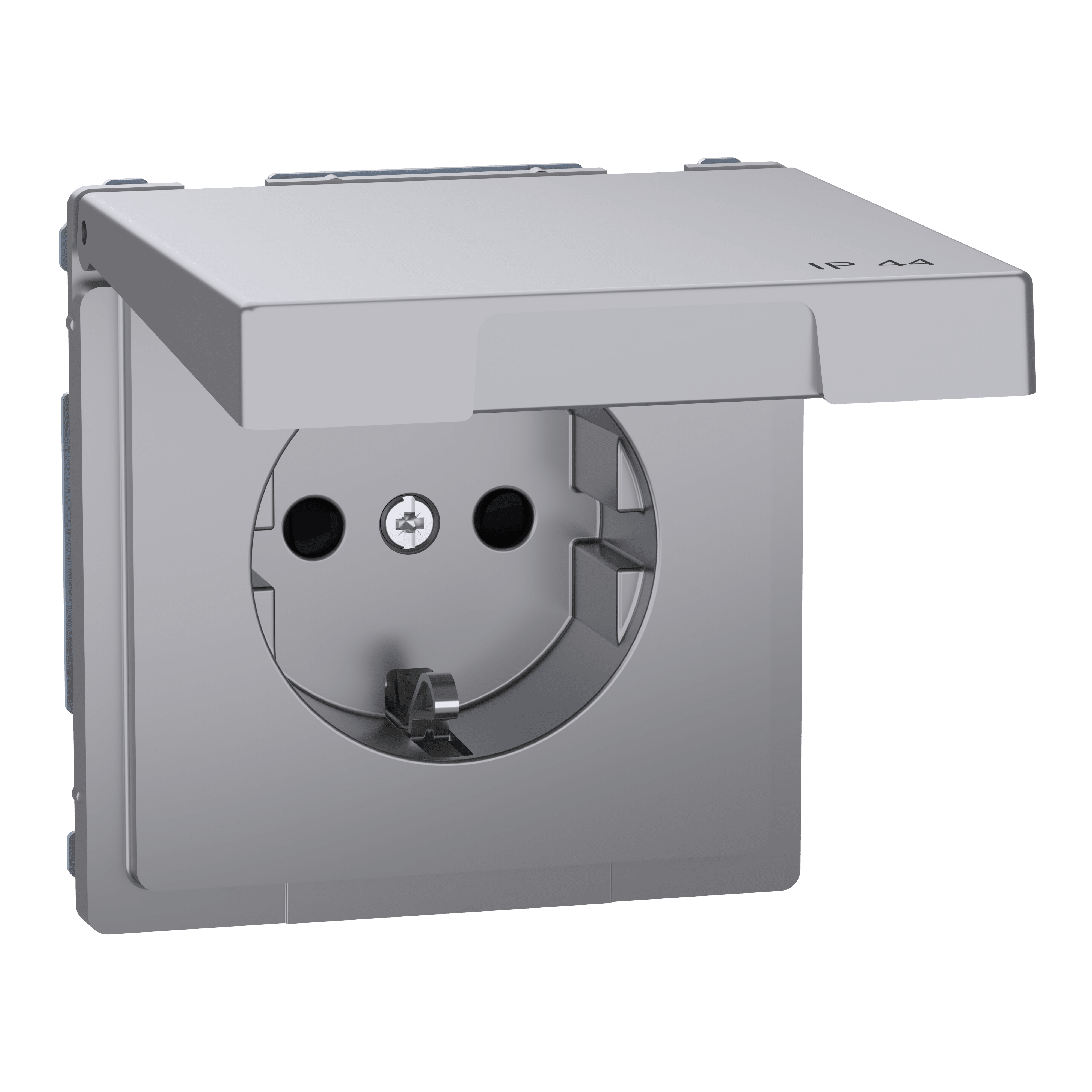 SCHNEIDER ELECTRIC - Presa SCHUKO sportello fless, IP44, protez, senza vite, acciaio, System Design