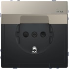 SCHNEIDER ELECTRIC - SCHUKO sock.-out. w. hng.lid, IP44, shut. screwl. term. nickel metallic,Sys.Des.