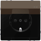 SCHNEIDER ELECTRIC - SCHUKO sock.-out. w. hng.lid, IP44, shut., screwl. term.,mocca metallic,Sys.Des.