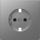 SCHNEIDER ELECTRIC - Placca centrale per presa SCHUKO, protezione, acciaio, System Design