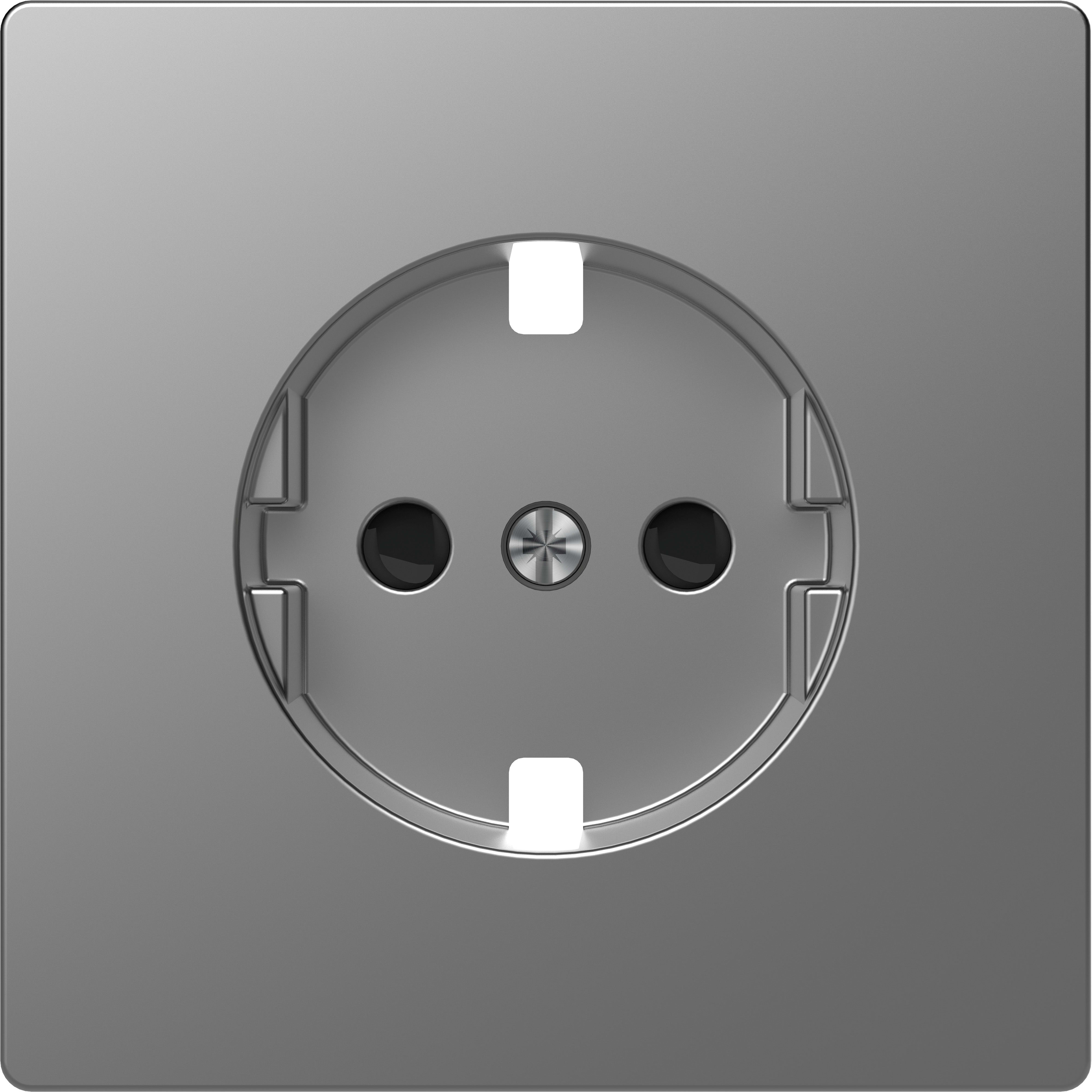 SCHNEIDER ELECTRIC - Placca centrale per presa SCHUKO, protezione, acciaio, System Design