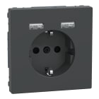 SCHNEIDER ELECTRIC - Merten - USB charger + schuko socket-outlet - 2.4A 16A - anthracite