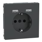 SCHNEIDER ELECTRIC - Merten - USB charger + schuko socket-outlet - 2.4A 16A - anthracite